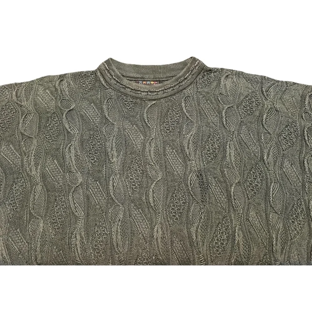 Rare Coogi Basics Authentic Mens Green Cotton Knit Sweater Size Large